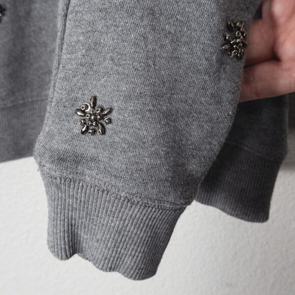 Tommy Hilfiger Women’s Sweatshirt Festive Chic Glam Embellished Knit Gray M - Picture 7 of 10